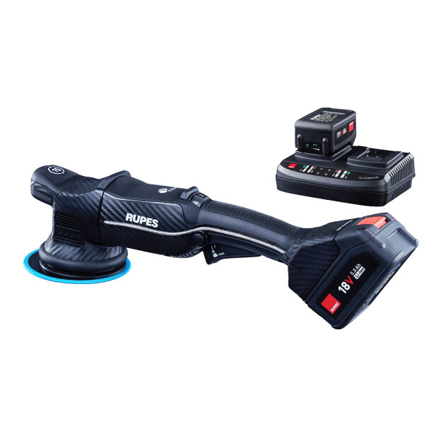 Rupes battery-powered random orbital polisher HLR15 with batteries and charger