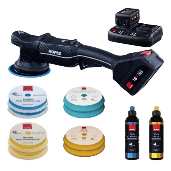 Rupes battery-powered random orbital polisher HLR15 in basic set