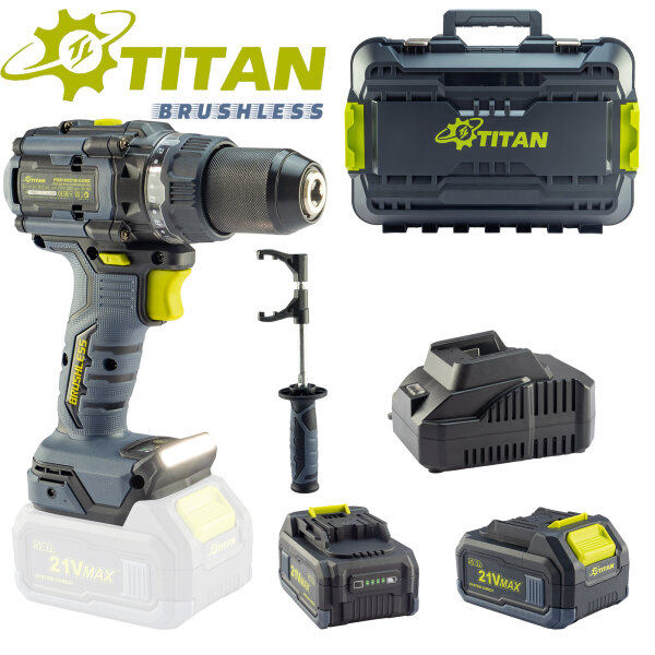 Titan Akku Bohrschrauber PDS 16021B-Core Set 160 Nm | 2 Akkus 5Ah