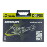 Titan PAG721LB-Core Flachkopf Akku-Winkelschleifer 21 V
