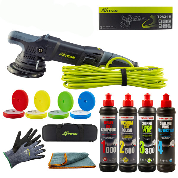Titan TDA21II Exzenter Poliermaschine im Menzerna Autopolitur Sealing Set