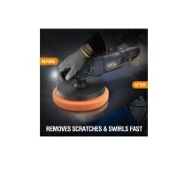 MAXXT MDP20V mit 2-Gang-Schalter. Gang I: 150 U/min für schonendes Auftragen von Polierpaste, Gang II: 600-2200 U/min für kraftvolles Polieren.