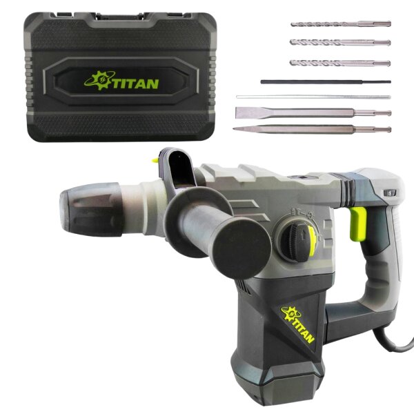 Titan Rotary Hammer PP3216 1500W SDS Plus incl. Accessories